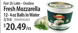 Restaurant Depot Fior Di Latte - Ovoline Fresh Mozzarella 12- 4 oz Balls In Water offer