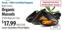 Restaurant Depot Organic Mussels offer