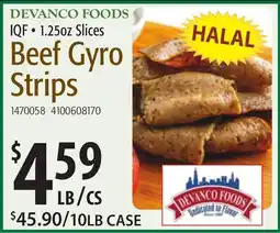 Restaurant Depot DEVANCO FOODS Beef Gyro Strips offer