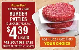 Restaurant Depot Frozen Beef All Natural • Beef BURGER PATTIES offer