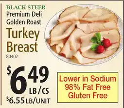 Restaurant Depot BLACK STEER Premium Deli Golden Roast Turkey Breast offer