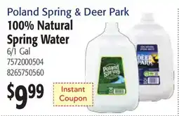 Restaurant Depot Poland Spring & Deer Park 100% Natural Spring Water offer