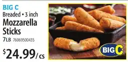 Restaurant Depot BIG C Breaded • 3 inch Mozzarella Sticks offer