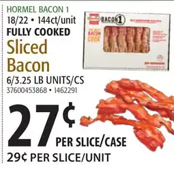 Restaurant Depot HORMEL BACON 1 18/22 • 144ct/unit FULLY COOKED Sliced Bacon offer