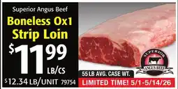 Restaurant Depot Superior Angus Beef Boneless Ox1 Strip Loin offer