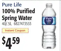 Restaurant Depot Pure Life 100% Purified Spring Water offer