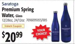 Restaurant Depot Saratoga Premium Spring Water, Glass offer