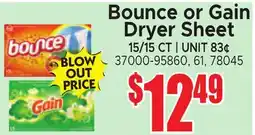 Jetro Bounce or Gain Dryer Sheet offer
