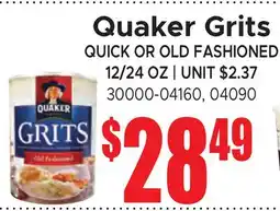 Jetro Quaker Grits QUICK OR OLD FASHIONED offer