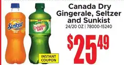 Jetro Canada Dry Gingerale, Seltzer and Sunkist offer