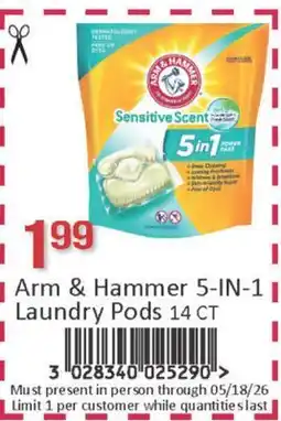 General Discount Arm & Hammer 5-IN-1 Laundry Pods 14 CT offer