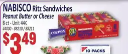 Jetro NABISCO Ritz Sandwiches Peanut Butter or Cheese offer