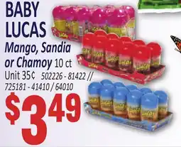 Jetro BABY LUCAS Mango, Sandia or Chamoy offer