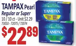Jetro TAMPAX Pearl Regular or Super offer
