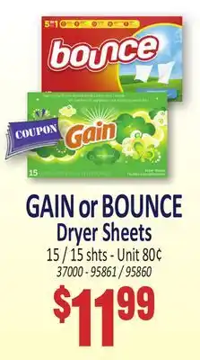 Jetro GAIN or BOUNCE Dryer Sheets offer
