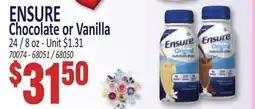 Jetro ENSURE Chocolate or Vanilla offer