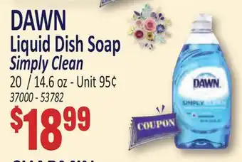 Jetro DAWN Liquid Dish Soap Simply Clean offer