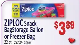 Jetro ZIPLOC Snack BagStorage Gallon or Freezer Bag offer