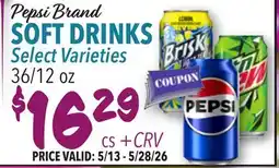 Restaurant Depot Pepsi Brand SOFT DRINKS offer