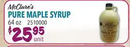 Restaurant Depot McClure's PURE MAPLE SYRUP offer