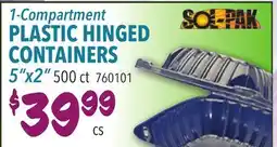 Restaurant Depot 1-Compartment PLASTIC HINGED CONTAINERS offer