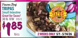 Restaurant Depot Frozen Beef TRIPAS Small Intestine Great for Tacos! offer