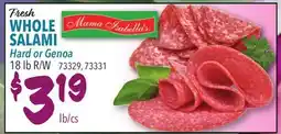 Restaurant Depot Mama Isabella's WHOLE SALAMI offer