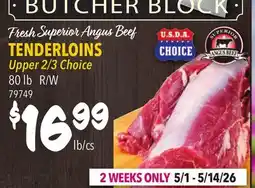 Restaurant Depot Fresh Superior Angus Beef TENDERLOINS offer