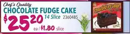 Restaurant Depot Chef's Quality CHOCOLATE FUDGE CAKE offer