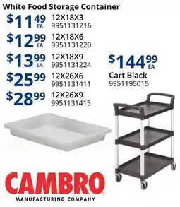 Restaurant Depot White Food Storage Container offer