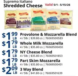 Restaurant Depot Supremo Italiano Shredded Cheese offer