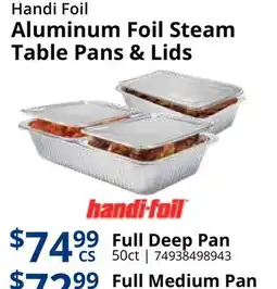 Restaurant Depot Handi Foil Aluminum Foil Steam Table Pans & Lids offer