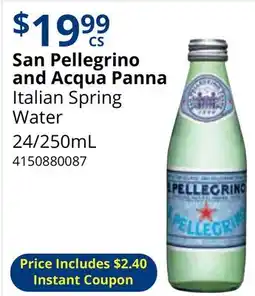 Restaurant Depot San Pellegrino and Acqua Panna Italian Spring Water offer