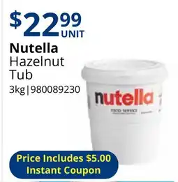 Restaurant Depot Nutella Hazelnut Tub offer