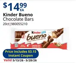 Restaurant Depot Kinder Bueno Chocolate Bars offer