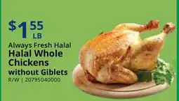 Restaurant Depot Always Fresh Halal Halal Whole Chickens without Giblets offer