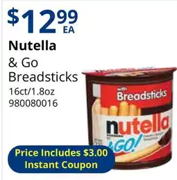 Restaurant Depot Nutella & Go Breadsticks offer