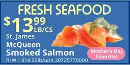 Restaurant Depot St. James McQueen Smoked Salmon offer
