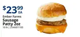 Restaurant Depot Ember Farms Sausage Patty 2oz offer