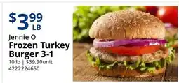 Restaurant Depot Jennie O Frozen Turkey Burger 3-1 offer