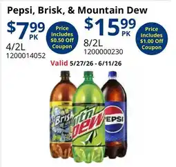 Restaurant Depot Pepsi, Brisk, & Mountain Dew offer