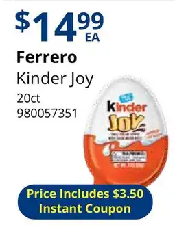 Restaurant Depot Ferrero Kinder Joy offer