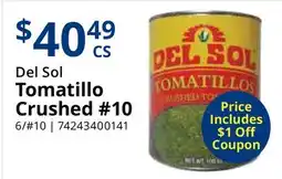 Restaurant Depot Del Sol Tomatillo Crushed #10 offer