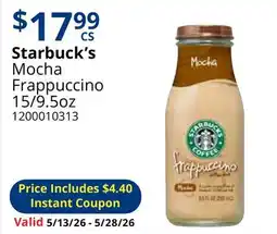 Restaurant Depot Starbuck's Mocha Frappuccino offer