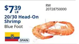 Restaurant Depot 20/30 Head-On Shrimp offer