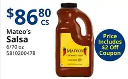 Restaurant Depot Mateo's Salsa offer