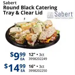 Restaurant Depot Sabert Round Black Catering Tray & Clear Lid offer