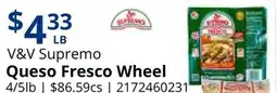 Restaurant Depot V&V Supremo Queso Fresco Wheel offer