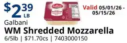 Restaurant Depot WM Shredded Mozzarella offer