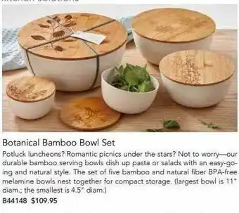 Botanical Bamboo Bowl Set